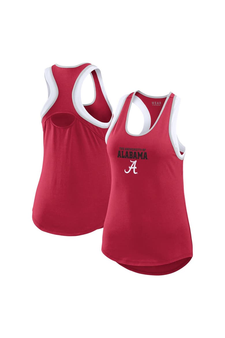 Women's WEAR by Erin Andrews Crimson Alabama Crimson Tide Open Hole Razorback Tank Top, Alternate, color, Crimson