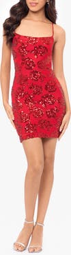 Blondie Nites Floral Sequin Minidress