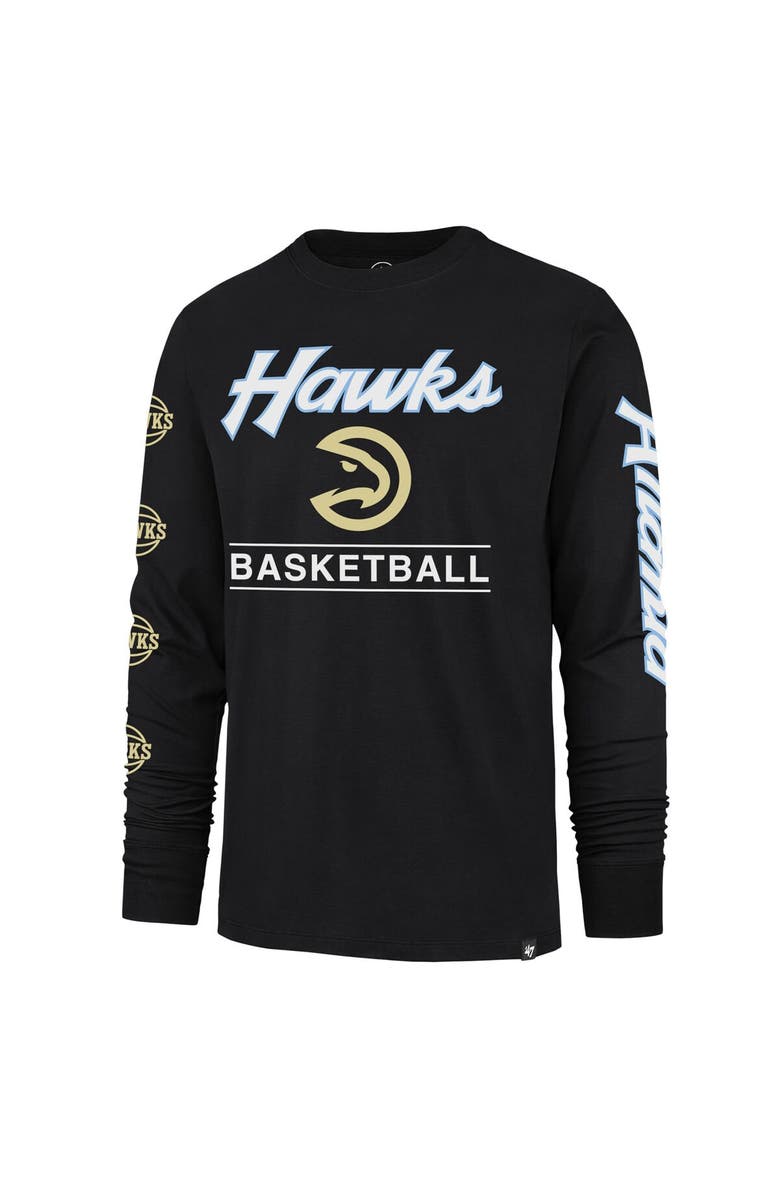 '47 Men's '47 Black Atlanta Hawks 2023/24 City Edition Triplet Franklin Long Sleeve T-Shirt, Alternate, color, 