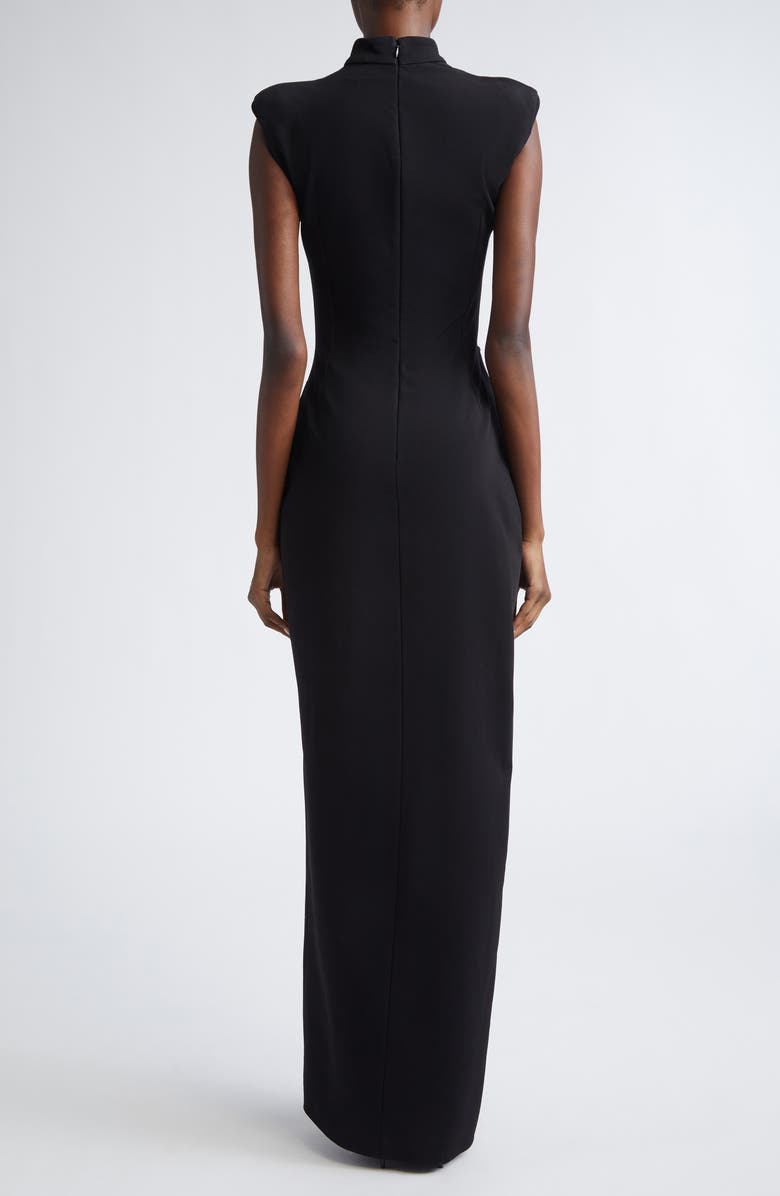 Balmain Zipped Compact Jersey Dress, Alternate, color, 0Pa Black