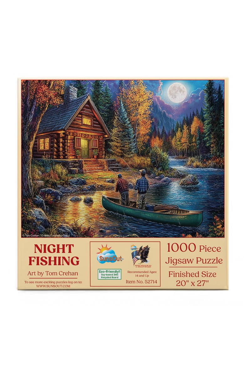 Night Fishing 1000 piece Jigsaw Puzzle for Adults, Alternate, color, Multicolor