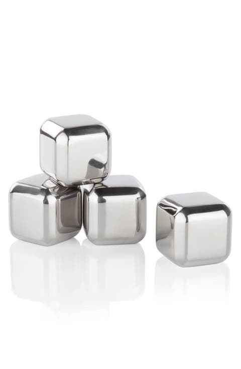 Glacier Rocks Small Cubes in Stainless Steel Set of 4