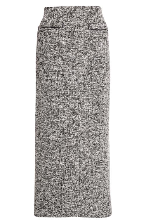 Oscar De La Renta Bouclé Jersey Knit Pencil Skirt In Gray