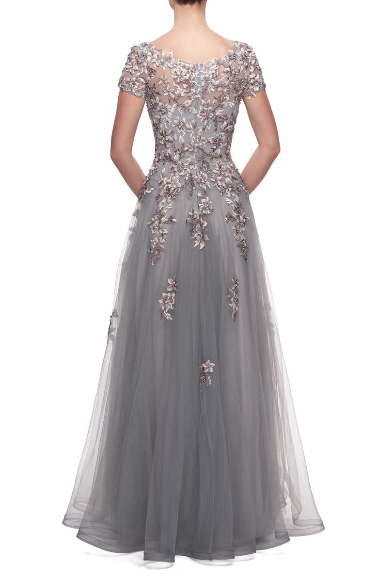 La Femme Embroidered & Beaded Ballgown, Alternate, color,