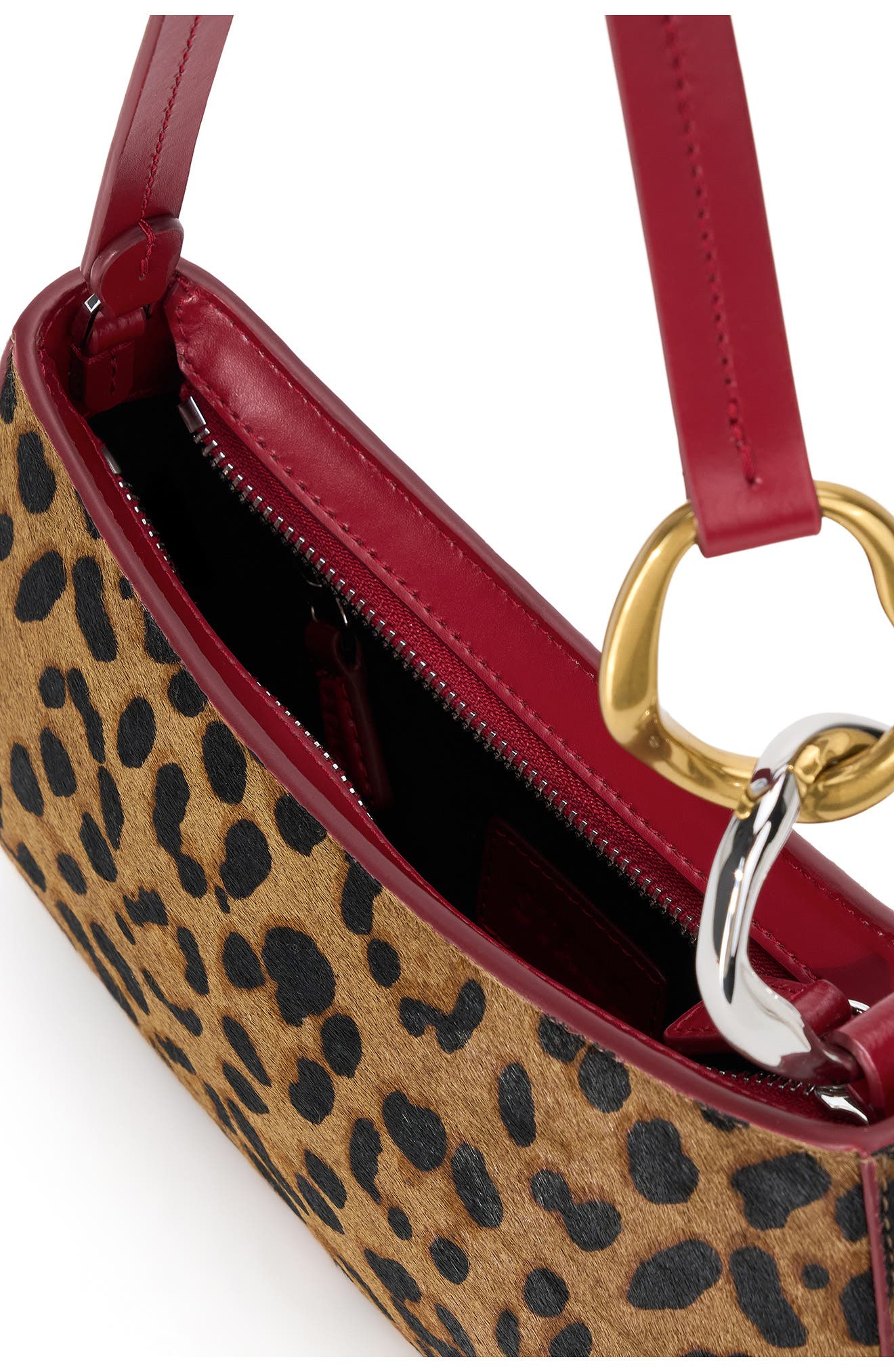 Ollie Genuine Calf Hair Shoulder Bag, Alternate, color, CHEETAH