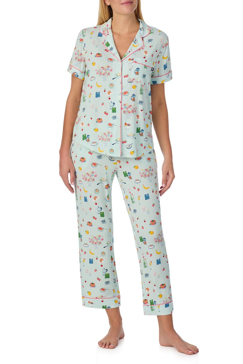 print crop pajamas, Main, color, LIGHT GREEN/ PT