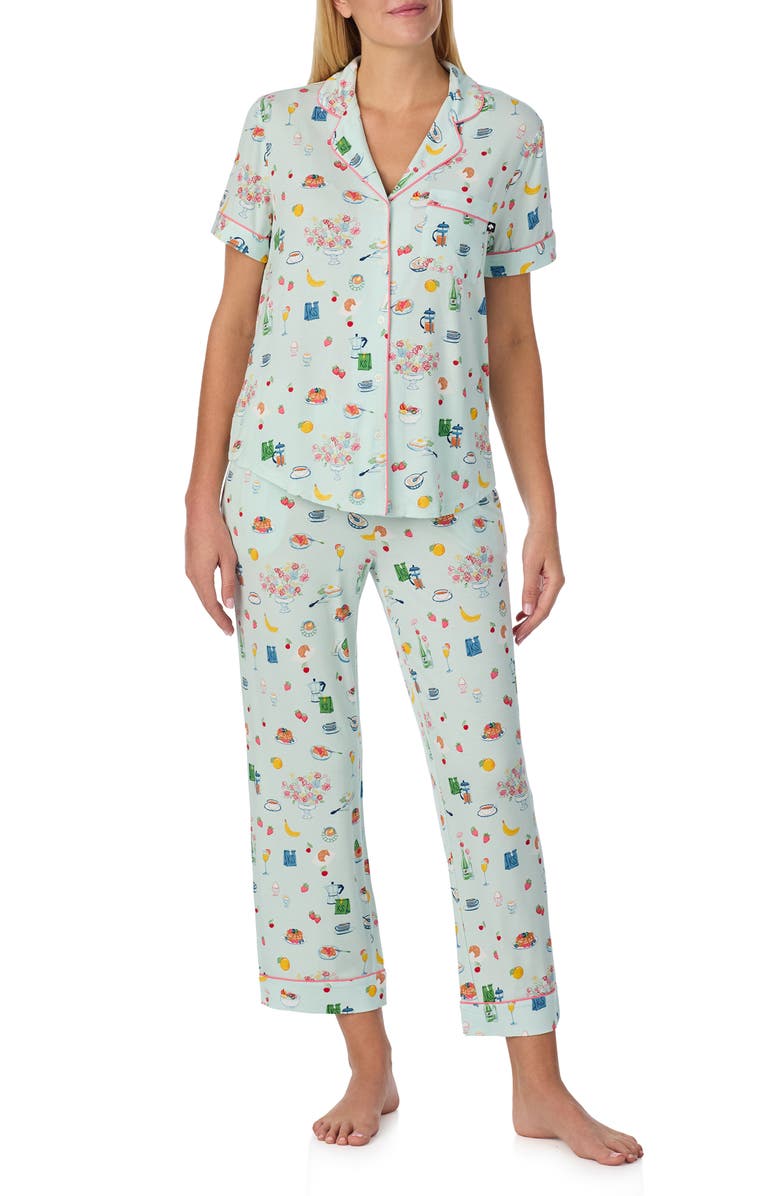 Kate Spade New York print crop pajamas, Main, color,