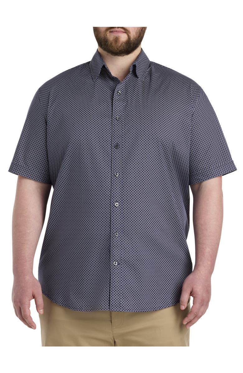 Synrgy by DXL Big & Tall Micro Print Sport Shirt, Main, color,