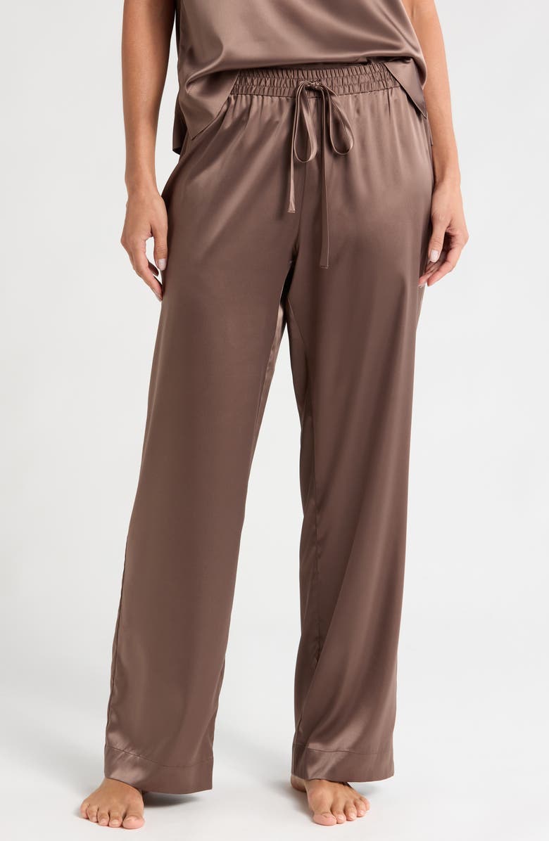 Natori Glamour Satin Pajama Pants, Main, color, 