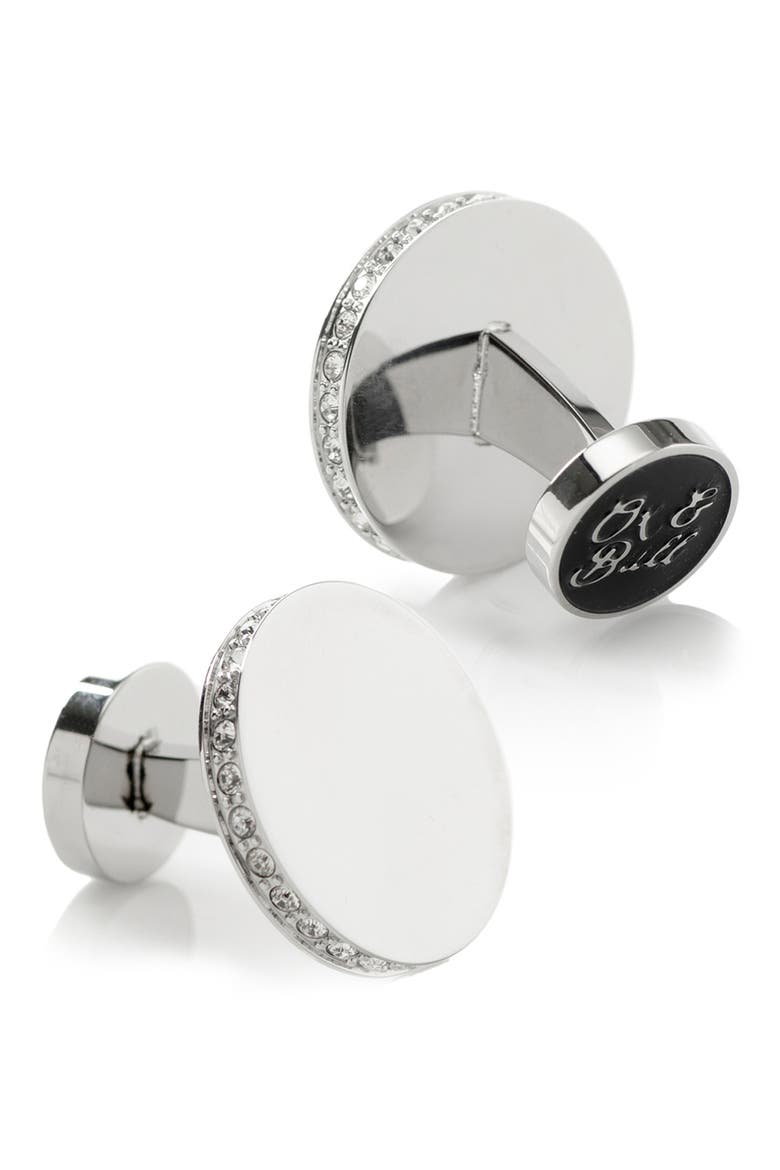 Engravable Stainless Steel Cuff Links, Alternate, color, SILVER