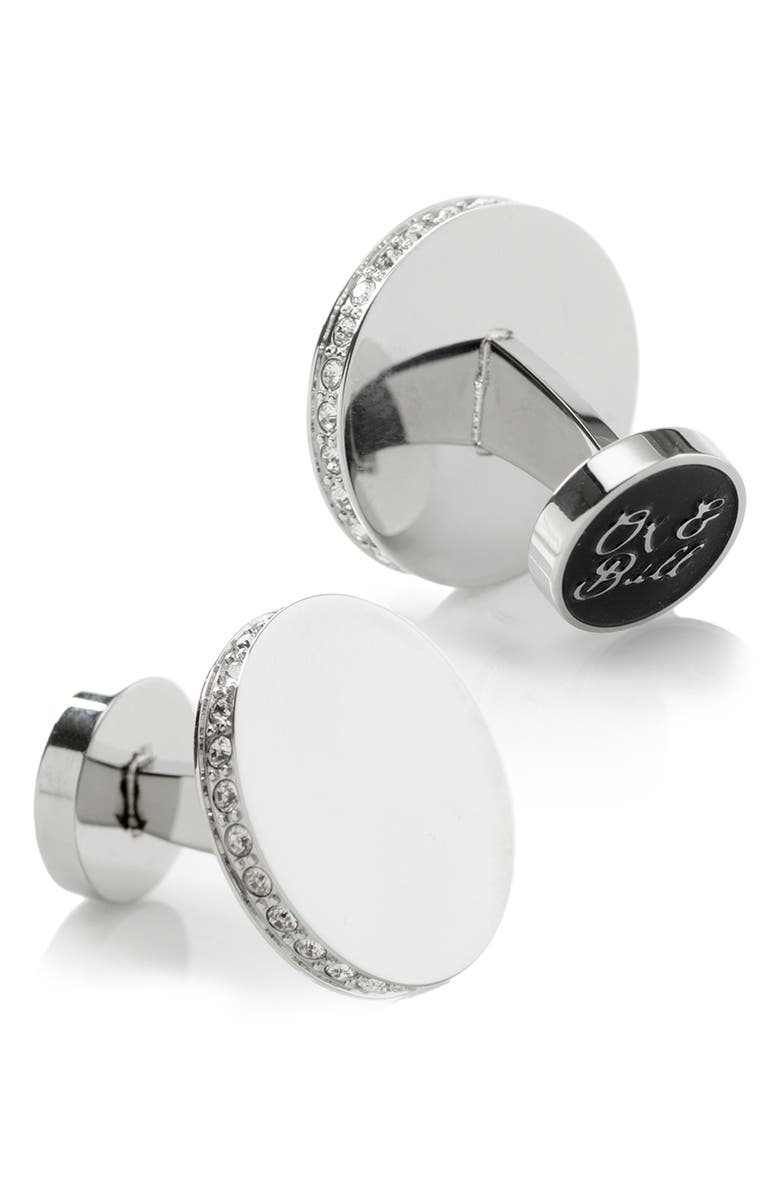 Cufflinks, Inc. Engravable Stainless Steel Cuff Links, Alternate, color, Silver