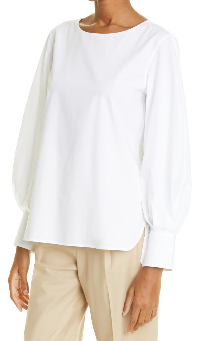 Maria McManus Cocoon Sleeve Stripe Organic Cotton Poplin Top, Alternate, color,