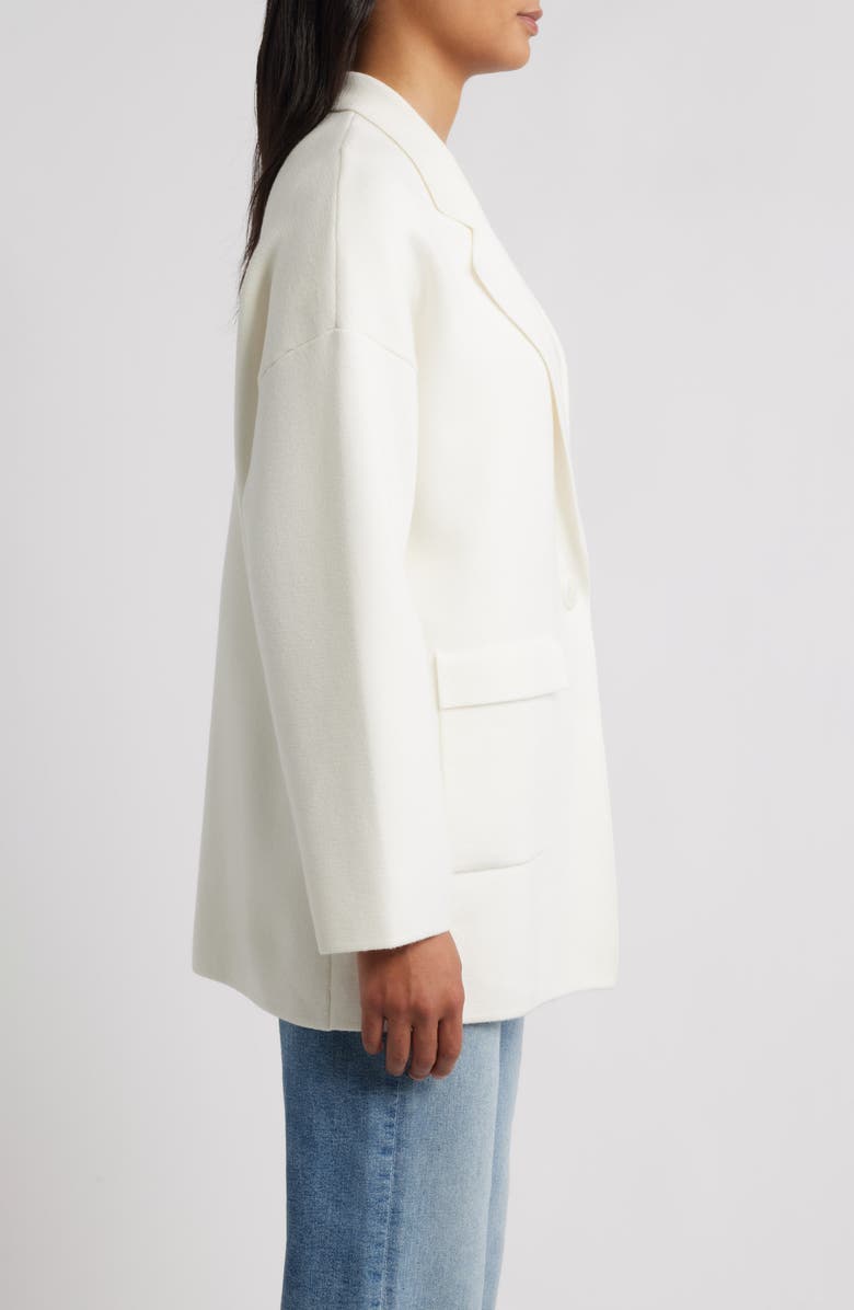 Bernardo Oversize Ponte Knit Blazer, Alternate, color, Cream