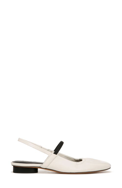 Vince Venice Leather Slingback Ballerina Flats In Milk/black