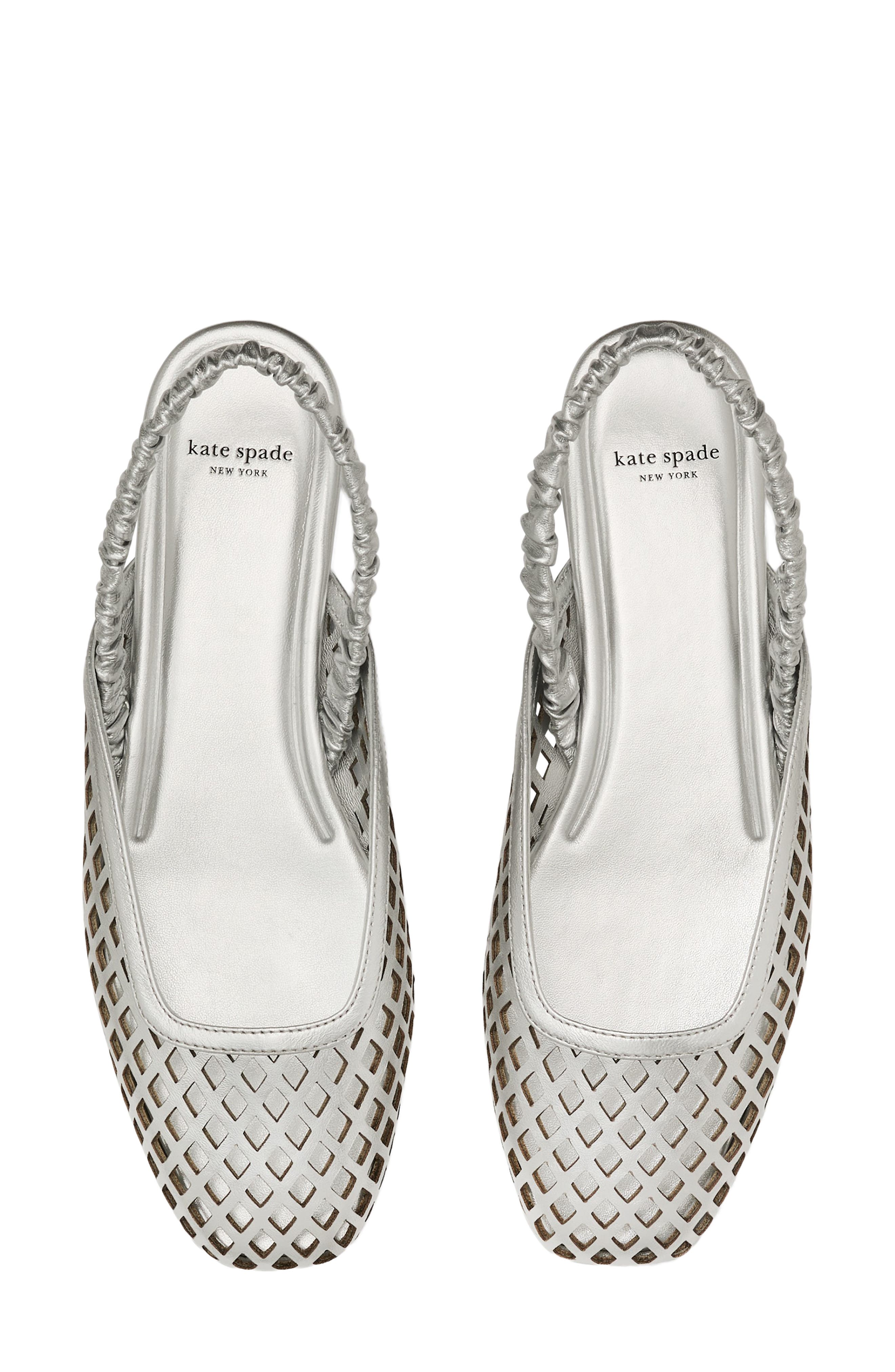 Kate Spade New York slingback flat, Alternate, color, Silver
