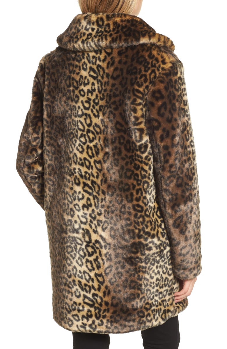 Laundry by Shelli Segal Reversible Cheetah Print Faux Fur Jacket, Alternate, color,