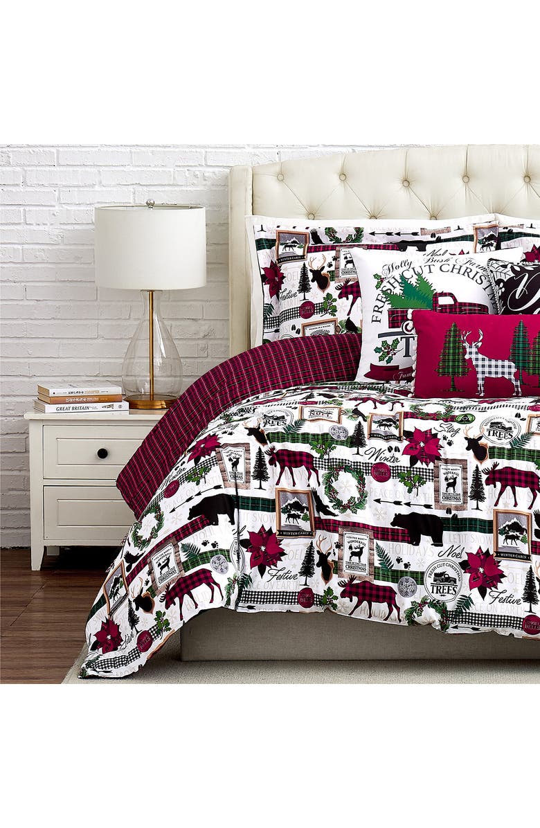 SOUTHSHORE FINE LINENS Holiday Merry Town Comforter Set, Main, color, Merry Town Christmas