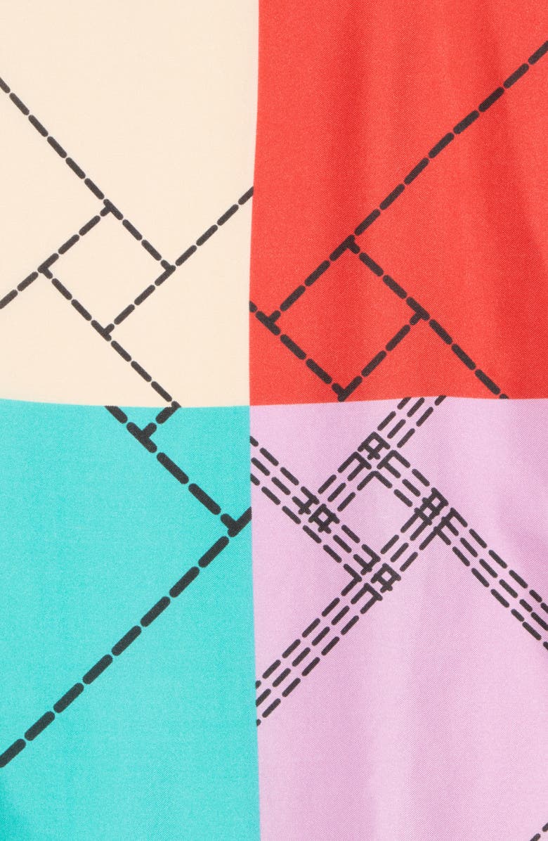 Kurt Geiger London Quilted Check Square Silk Scarf, Alternate, color, 