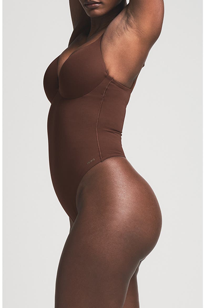 Ultimate Body Push-Up Thong Bodysuit, Alternate, color, COCOA