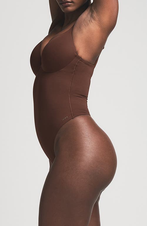 Skims Ultimate Body Push-up Thong Bodysuit In Brown