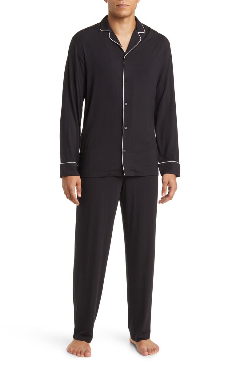 Nordstrom Moonlight Eco Pajamas, Main, color, Black