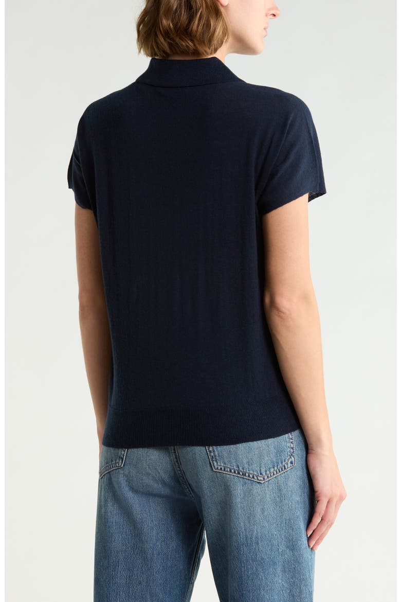 Short Sleeve Wool Blend Polo Sweater, Alternate, color, COASTAL