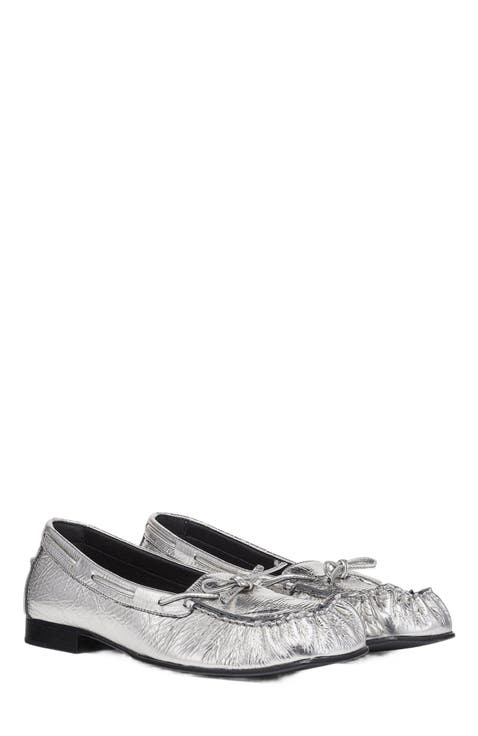Moccasin in Metallic Calf Leather