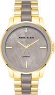 AK ANNE KLEIN Taupe Ceramic Watch, 38mm