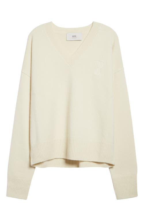 Ami Alexandre Mattiussi Ami Paris Ami De Coeur Wool & Cashmere Sweater In Neutral