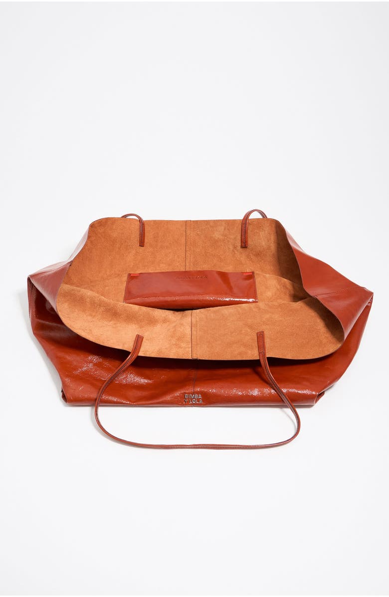 Bimba y Lola Leather Maxi Shopper Bag, Alternate, color, Burnt Orange