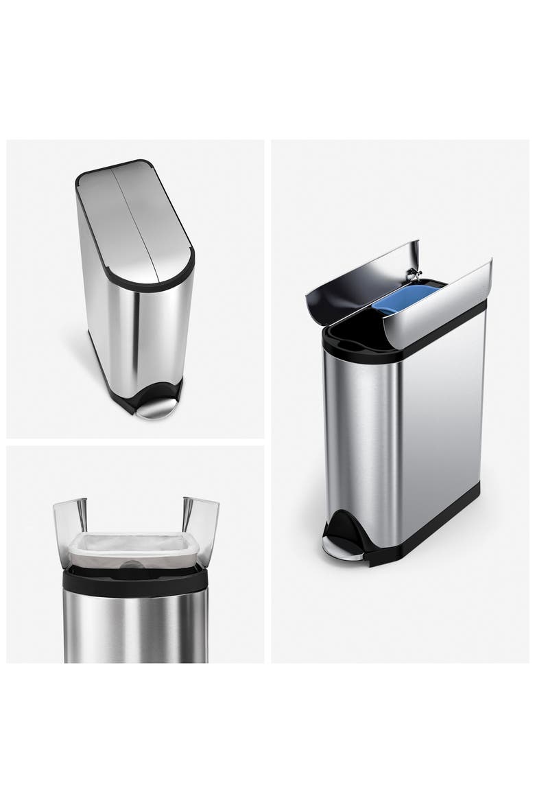 40L butterfly recycler step can, Alternate, color, BRUSHED