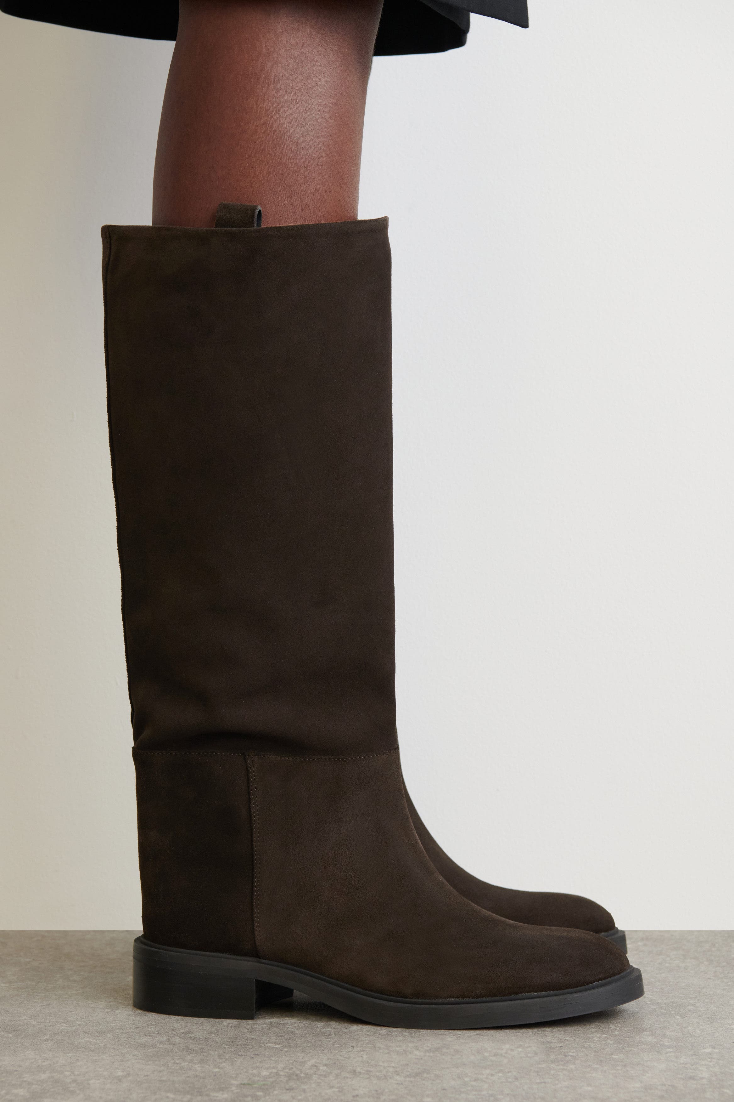 Suede Riding Boots, Alternate, color, BROWN
