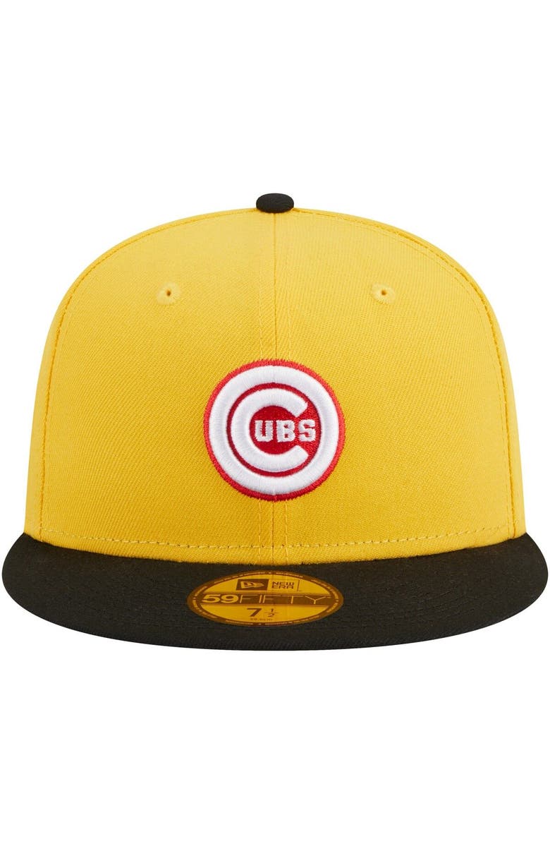 New Era Men's New Era Yellow/Black Chicago Cubs Grilled 59FIFTY Fitted Hat, Alternate, color, Yellow