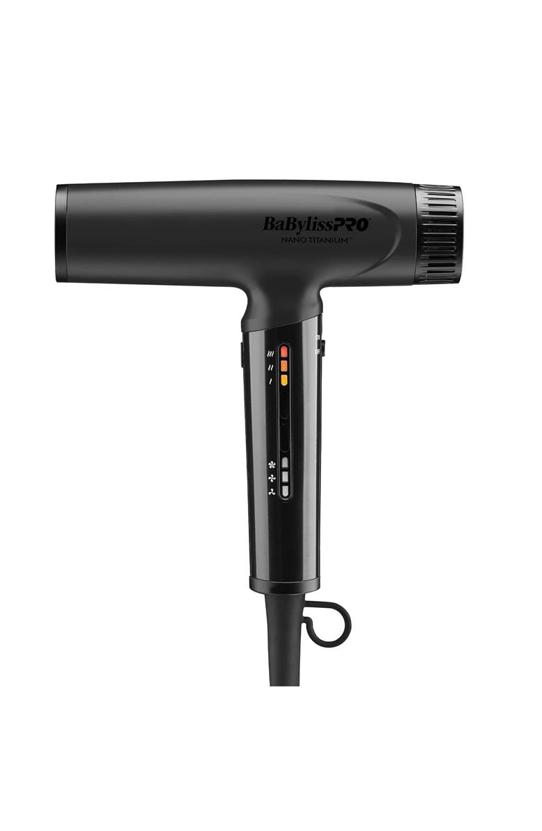 BaBylissPRO Nano Titanium Nano Light Ionic Dryer, Main, color, Black