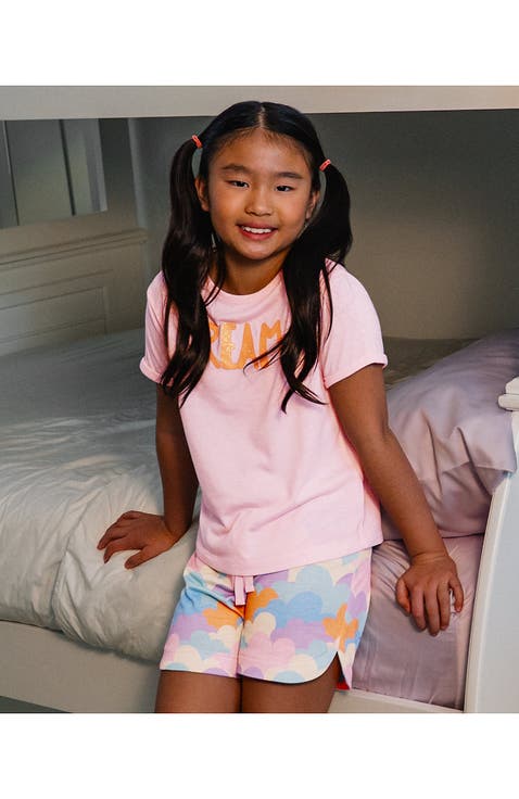 Girls Short Sleeve Tee and Shorts Pajama Set