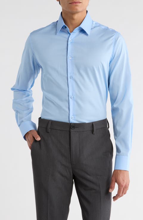 Slim Fit Stretch Cotton Dress Shirt
