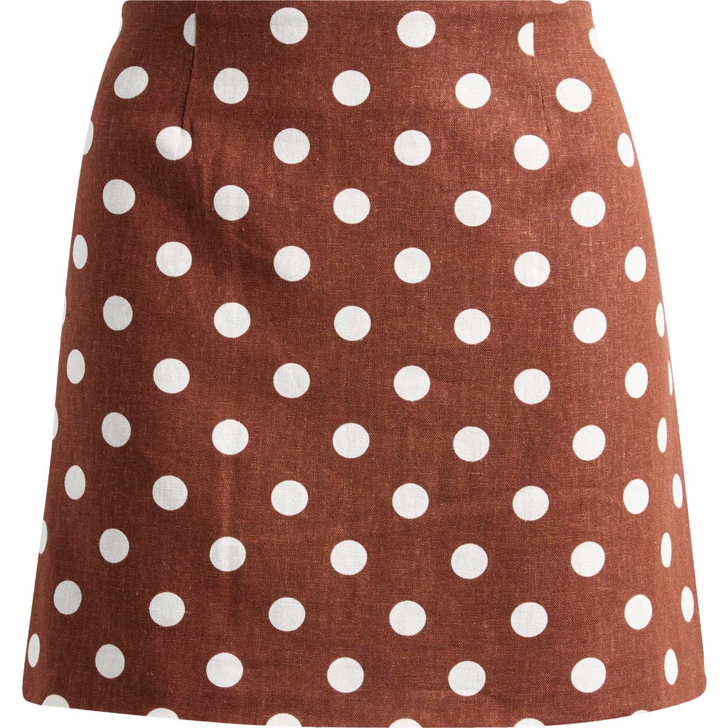 WAYF WAYF ELLE POLKA DOT LINEN BLEND MINISKIRT