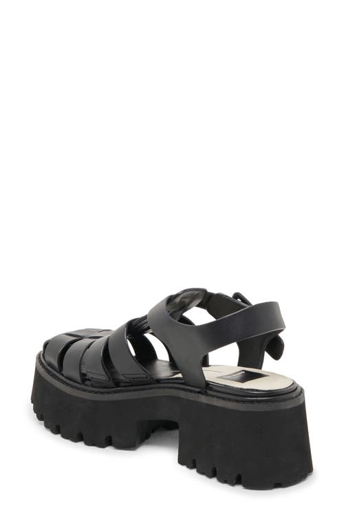 Dolce Vita Lasly Platform Fisherman Sandal In Black Leather