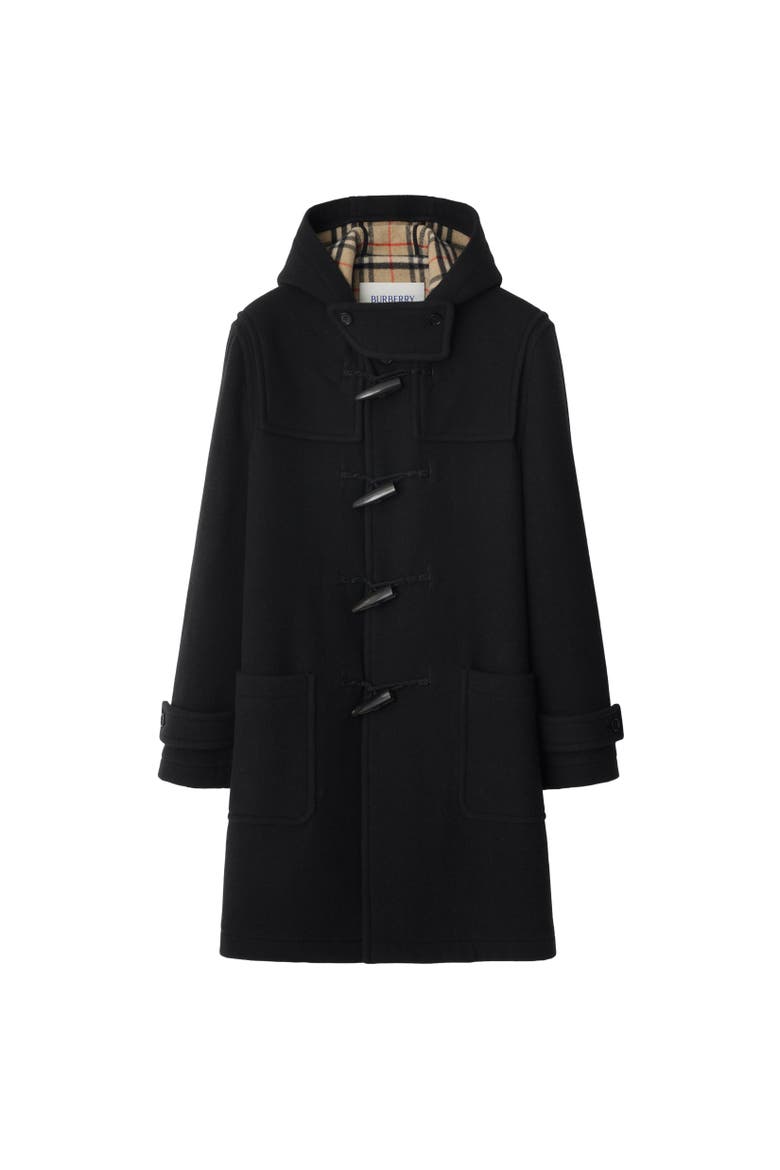 Wool Duffle Coat, Alternate, color, Black