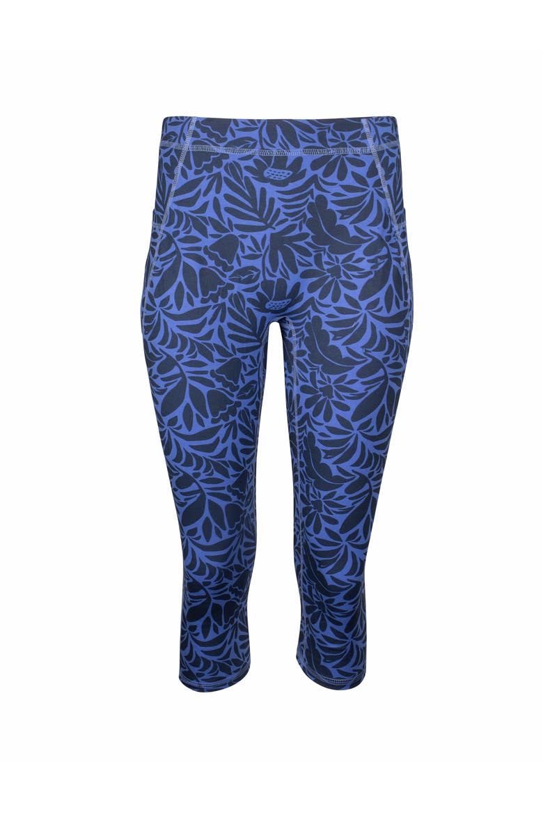 Mae Organic Cotton High Waisted Capri Legging, Main, color, Denim Patchwork