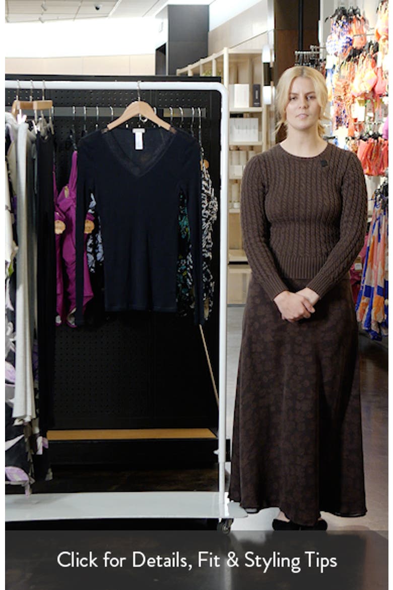 Lace Trim Merino Wool & Silk Rib Sleep Top video