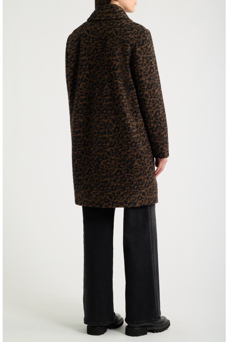 Relaxed Double Breasted Coat, Alternate, color, MUTED LEOPARD