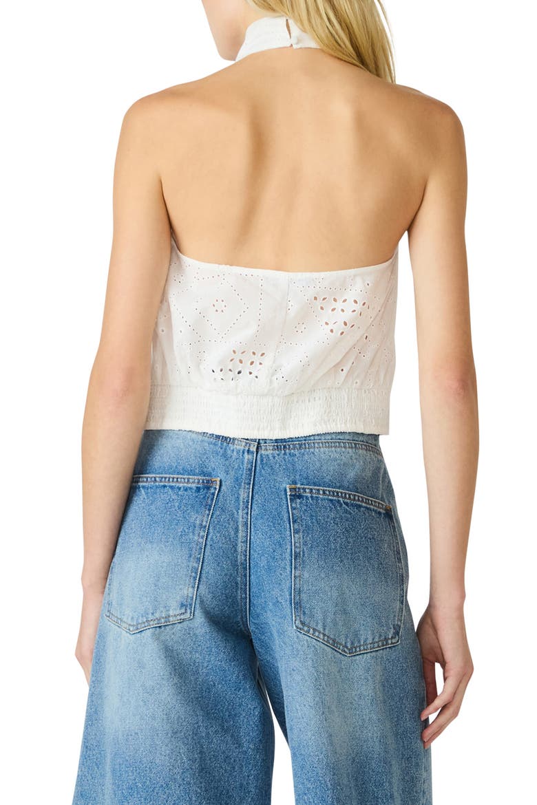 Lou Eyelet Embroidered Halter Top, Alternate, color, BIRCH WHITE