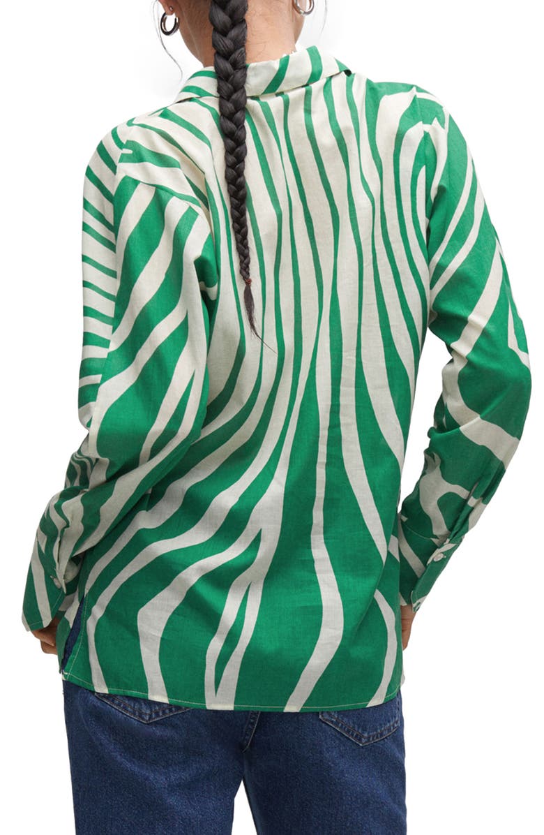 MANGO Stripe Cotton Button-Up Shirt, Alternate, color, 