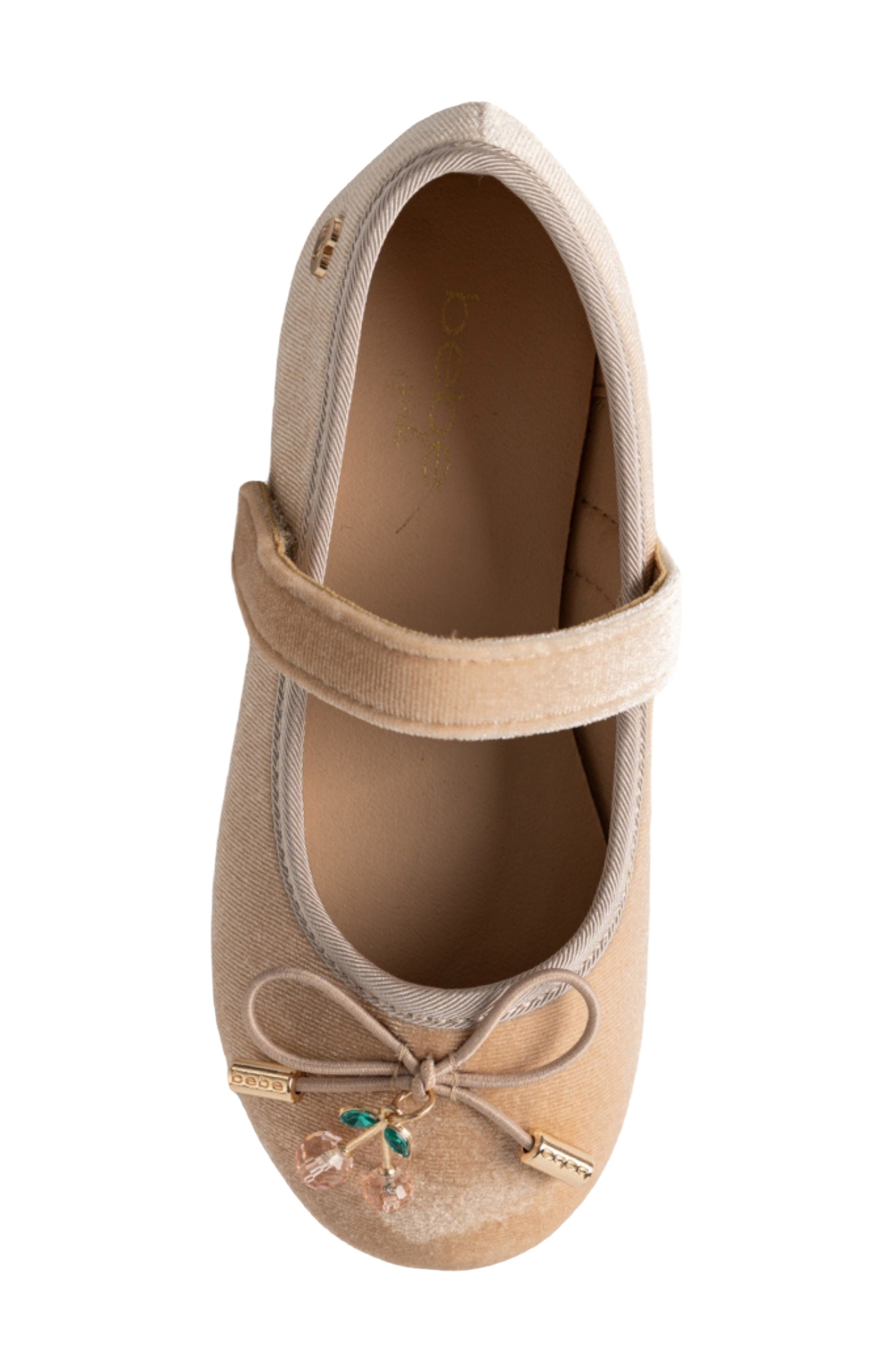 Kids' Velvet Mary Jane Flat, Alternate, color, TAUPE