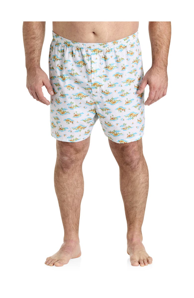 Harbor Bay by DXL Big & Tall 3-pk Sail Away Woven Boxers, Alternate, color, Scuba Blue