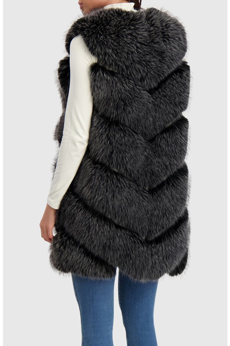 Fur-Free Fox (Faux Fur) Vest, Alternate, color, BLACK SNOWTOP