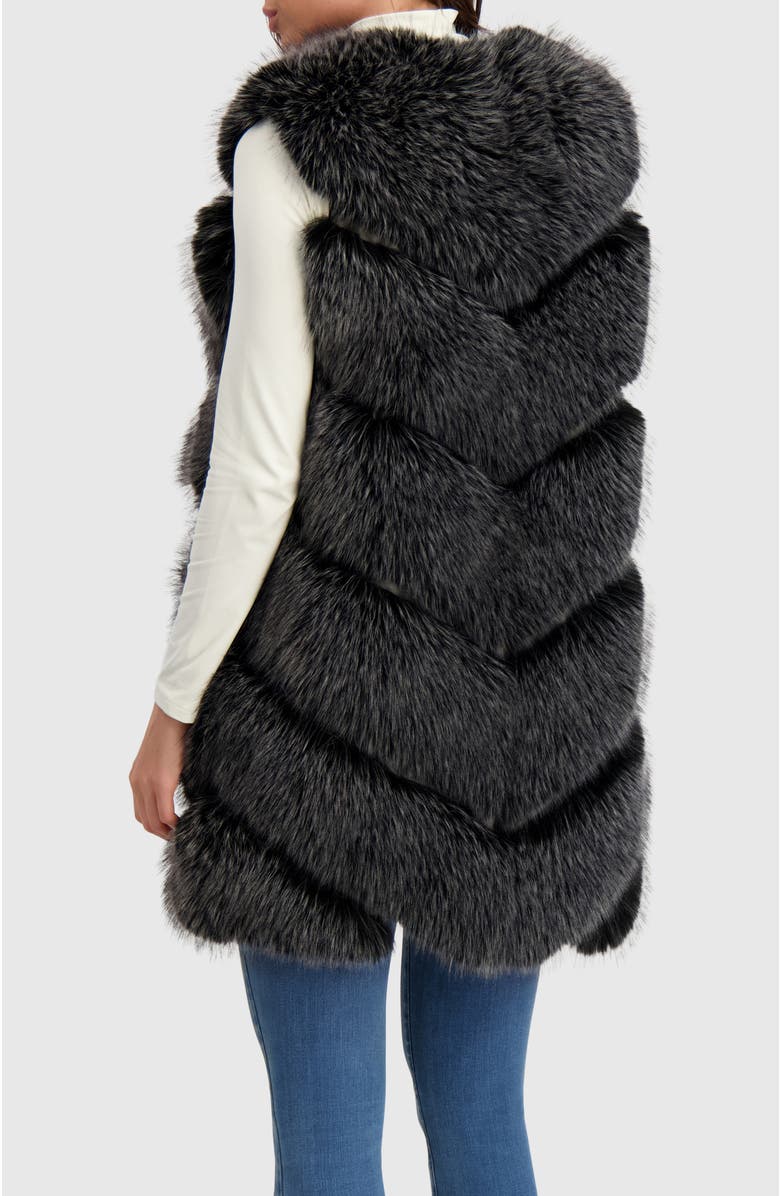 Lyla Grant Fur-Free Fox (Faux Fur) Vest, Alternate, color, Black Snowtop