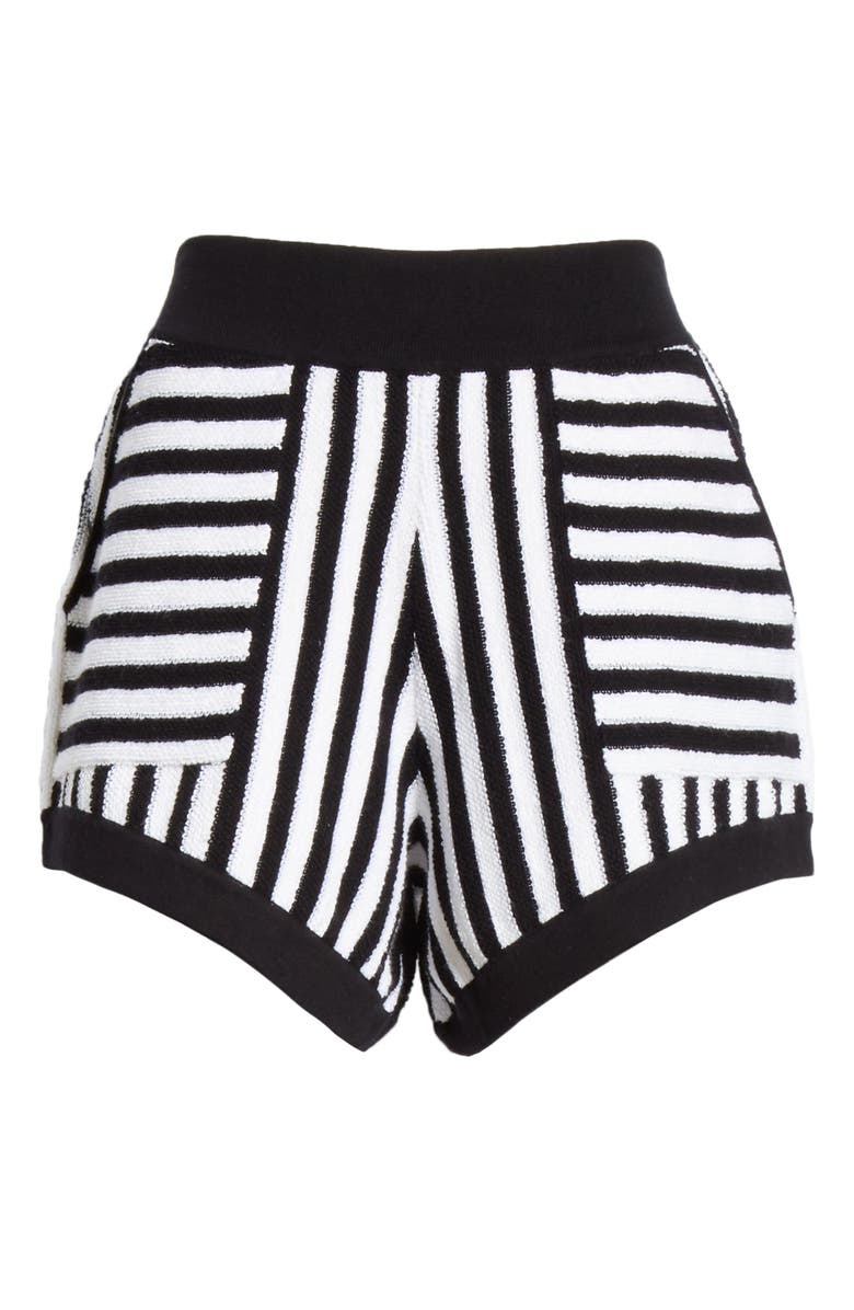 Victor Glemaud Striped Cotton & Cashmere Shorts, Alternate, color,