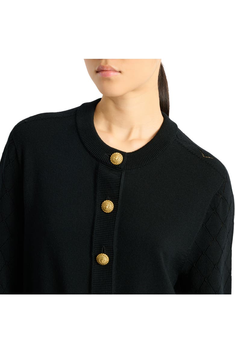 Knit cardigan, Alternate, color, black